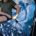 thumbnail image 4 of KUIFORTI Beach Towel Seat Cover for Car - Blue Dolphin Back Seat Cover for Carseat - Lightweight & Quick-Drying Rear Seat Protector, Universal Size, 4 of 7