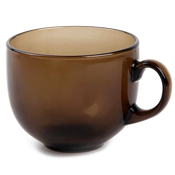 Luminarc Tea Mug Glass Mug for Hot Beverages Jumbo Eclipse Mug with Handle 0.45 qt (500 ml) Coffee Mug Glass Cup Drinkware