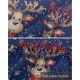 thumbnail image 6 of Christmas Elk Linen Curtain Valance for Bedroom/Bathroom/Kitchen/Office/Living/Dining Room Window,Xmas Deer Blue Winter Snowflake Rod Pocket Topper Decorative Cafe Drapes Panel 54"x18", 6 of 6