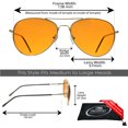 thumbnail image 2 of proSPORT Aviator Sunglasses Blue Light Blocker HD Amber Casual Gold Men Women, 2 of 5