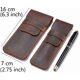 thumbnail image 2 of Leather Pen Case Holder Handmade Fountain Multi Pens Pouch Crazy Horse Leather Pen Protective Sleeve Cover Large Brown, 2 of 4