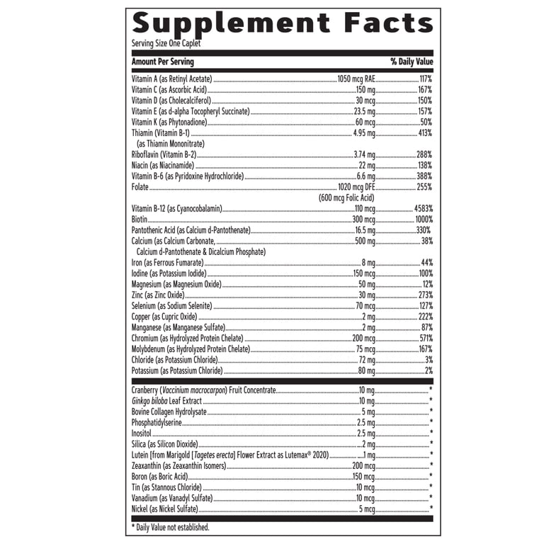 Multivitamines GNC Women's 50 Plus - 120 Capsules - 38 Ingrédients Premium - Sans Alcool, Sans Allergènes