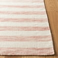thumbnail image 5 of Safavieh  Dhurries Drema Hand-knotted Stripe Area Rug Rust/Ivory 3' x 5' 3' x 5' Indoor,Handmade Living Room,Bedroom Rectangle, 5 of 9