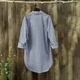 thumbnail image 4 of Plaid Collared Long Sleeve Button Down Shirt for Women Comfortable Linen Blend Casual Tops, 4 of 6