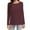 Wine red, variant on Women Long Sleeve Shirts Tops Fall Tunic Causal Fashion Round Neck Basic Tee