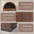 thumbnail image 4 of SinCiDo Arched Laundry Hamper Cabinet, 10 Gallon Fluted Hidden Garbage Can Cabinets with Laundry Basket, Free Standing for Bathroom & Kitchen, Brown, 4 of 6