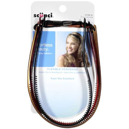 Scunci Effortless Beauty Flexible Headbands, 3ct