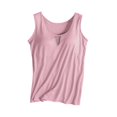 thumbnail image 4 of yunLCZ Square Neck Tank Top Women's Fashionable Casual Soft And Comfortable With Chest Pad Solid Color Vest Summer Sleeveless Tops, 4 of 4