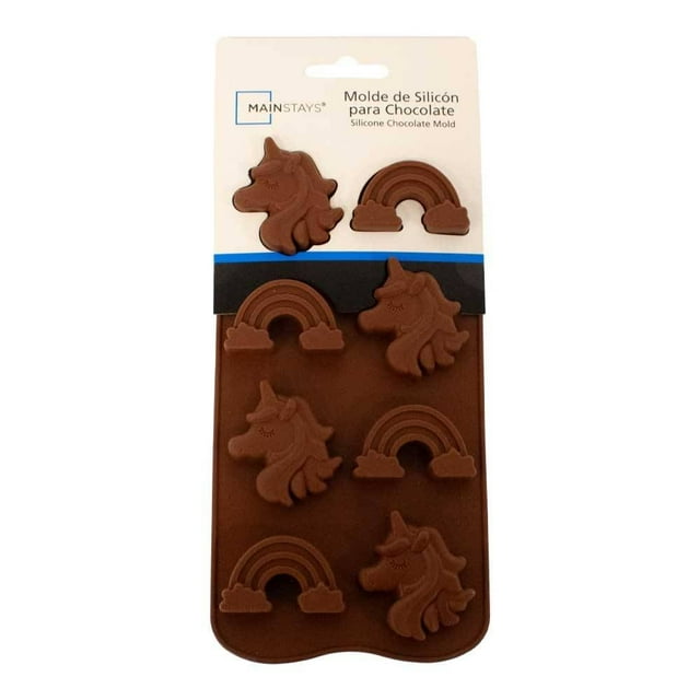 Molde para Chocolate Mainstays de Silicón Diseño de Unicornios y Arcoíris