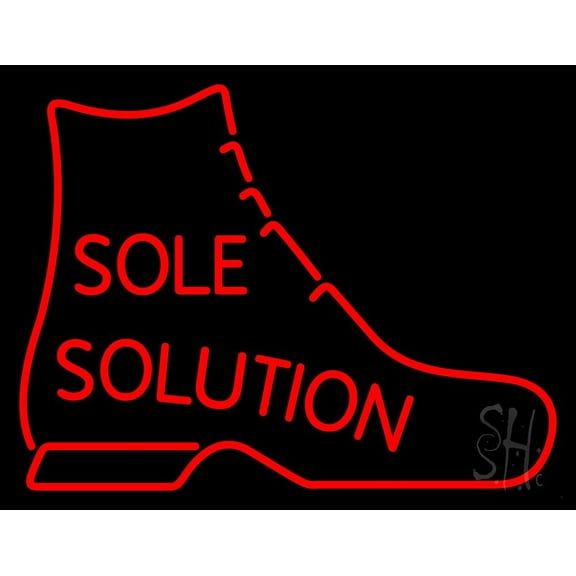 Sole Solution LED Neon Sign 15 x 19 - inches, Black Square Cut Acrylic Backing, with Dimmer - Bright and Premium built indoor LED Neon Sign for store interior Décor, Storefront.