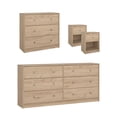thumbnail image 3 of Tvilum Studio 4-Piece Bedroom Set, Jackson Hickory, 3 of 11