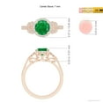 thumbnail image 5 of Angara Natural 1.2 Ct. Emerald with Diamond Halo Ring in 14K Rose Gold for Women (Ring Size: 3.5), 5 of 10