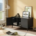 thumbnail image 6 of Bestier Hidden Cat Litter Box Enclosure Cat Washroom Furniture Cat House with Litter Mat, TV Stand for TVs up to 55" for Living Room, Bedroom, 47.2”L x 21.6”W x 25.9”H Black, 6 of 8