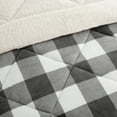 thumbnail image 2 of CEDAR COURT Lofty Plush Check Polyester Bedding Set, Queen, Gray/White, 3-Pieces, 2 of 5
