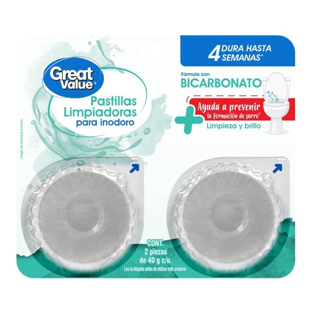 Pastillas limpiadoras para inodoro Great Value bicarbonato 2x40 g