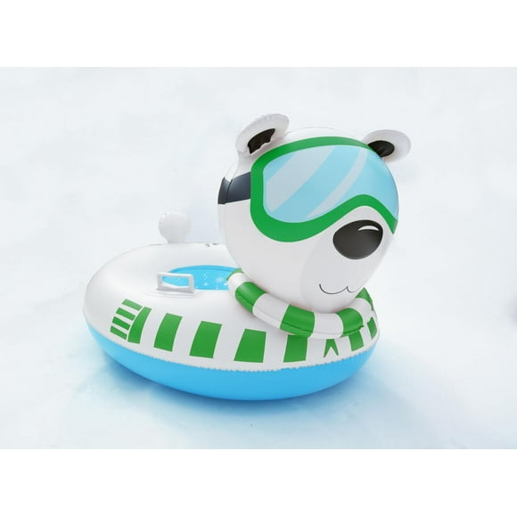 Pathfinder 55" x 45" (138 cm x 116 cm) Giant Polar Bear Inflatable Snow Tube - For Ages 3 and Up