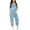 Sky Blue, variant on Wangkekeji Pants for Girls Softball Tights Girls' Printed Casual V Suspender Romper Solid Color Loose Casual Romper With Pocket Spring And Summer Clothing