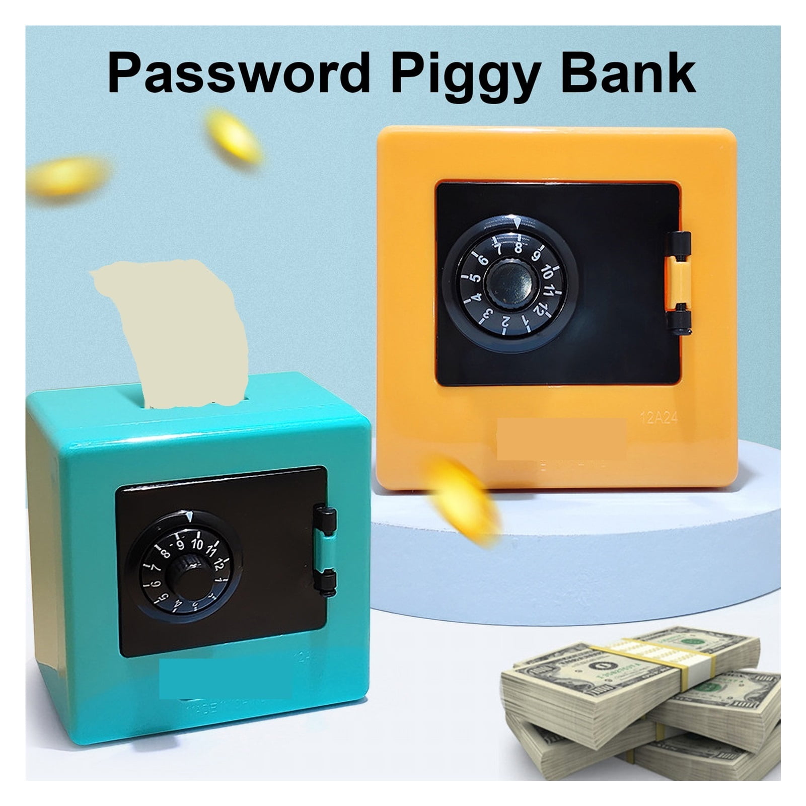 Mini Bank Money Box Retro Atm Rotating Password Cash Coins Saving Box Bank Safe ,House, Apartment, Office Key Storage
