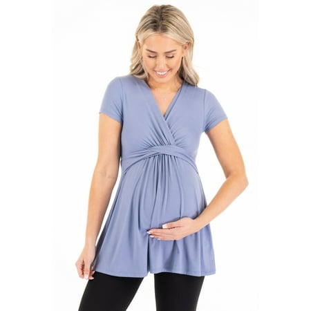 

Women s Maternity Surplice Ruched Top