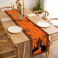 thumbnail image 3 of Halloween Orange Table Runner - 90 Inch Long, Kitchen Dining Table Runner Dresser Scarves, Cartoon Castle Bat Plaid Moon Black Farmhouse Decor for Coffee Tables Wedding Party Banquet, 3 of 8