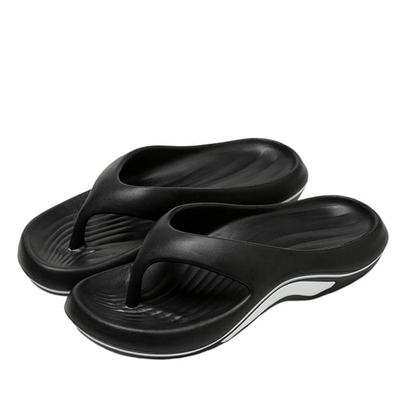 Gpaecead Unisex Thong Flip Flops Eva Thick Sole Non Slip Indoor Outdoor Beach Home Spring Summer Lightweight Comfortable Shoes,Black