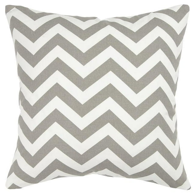 HomeRoots 403168 Chevron Down Filled Throw Pillow, Grey & Ivory