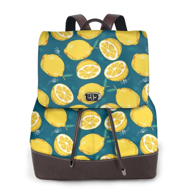 Fotbe Lemon Mochila Bolso con Estampado para Mujer, Mochila Antirrobo de Nylon Impermeable, Bolsa Ligera de Hombro