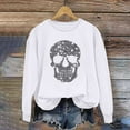 thumbnail image 4 of WMTBSRSW Oversized Sweatshirt for Women Sequin Skull Graphic Halloween Sweatshirts Casual Long Sleeve Pullover Tops, 4 of 4