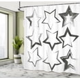 thumbnail image 5 of Ambesonne Black and White Shower Curtain, Grunge Art Design, 69"Wx84"L, Charcoal Grey, 5 of 5