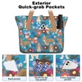 thumbnail image 2 of Tote Bag for Women - Basset Hound Dog and Flower Shoulder Bag - Large Utility Work Duffle Bag with Zipper Handbag for Travel, Work, Sprots, 2 of 5