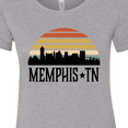 thumbnail image 4 of Inktastic Memphis Tennessee Skyline Retro Sunset Women's T-Shirt, 4 of 5