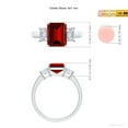 thumbnail image 5 of Angara Lab Grown Ruby Engagement Ring with Diamond in 925 Sterling Silver for Women (Size-9x7mm) – July Birthstone Jewelry | Three Stone Emerald cut Lab Ruby Ring (Ring Size - 4), 5 of 8
