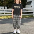 thumbnail image 6 of Amidoa Girls Summer Outfit Sets 2 Piece Graphic T-Shirt Short Sleeve Pants Kids Clothing Sets Black Size 2T, 6 of 6
