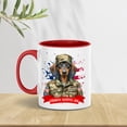 thumbnail image 4 of Happy Father's Day Honoring Veterans Dachshund in Army Uniform 11oz Accent Two-tone Mug Wiener Dog Lover Gifts Idea Coffee Tea Cup - 13007, 4 of 5