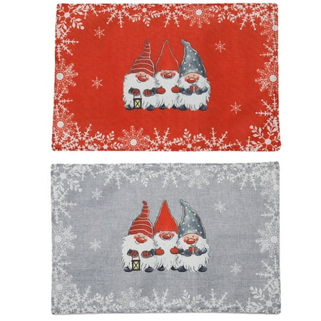 

2Pcs Forest Old Men Pattern Christmas Placemats Festive Tableware Decors
