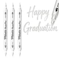 thumbnail image 2 of Yxwen Acrylic Paint Markers Double-Ended 3-Pack White - Paint Pens for Drawing, Brush + Fine Tips - for Fabric, Rock, Glass, Wood, Diy, Eggs - Art & Craft,Graduation Season Signature Pen, 2 of 6