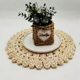 thumbnail image 3 of Prettyui Natural Handmade Corn Straw Woven Dining Table Mats Non-Slip Heat Insulation Pads Round Table Pad Pot Holder Kitchen Table Placemat Cup Mat Accessories, 3 of 6