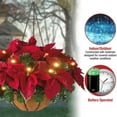 thumbnail image 3 of 15 inch Hanging Basket Artificial Flowers Christmas Flower Artificial Poinsettia Flowers for Garden Home Christmas Decoration (Red), 3 of 7