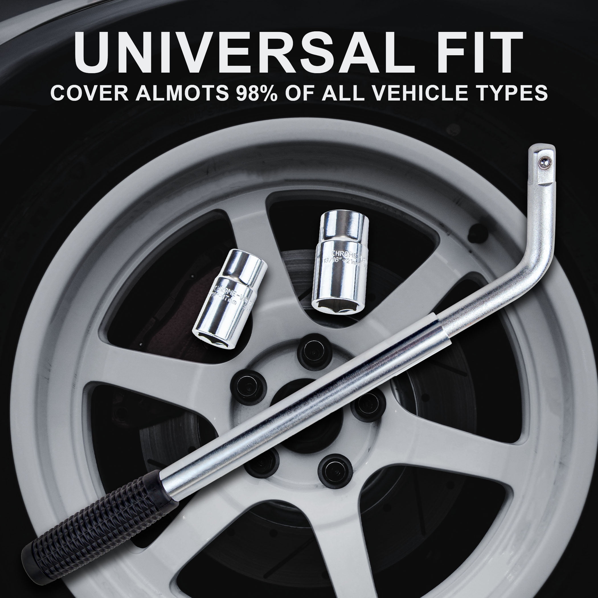 CARTMAN 14 Inch Universal Heavy Duty Lug Wrench, 4-Way Tire
