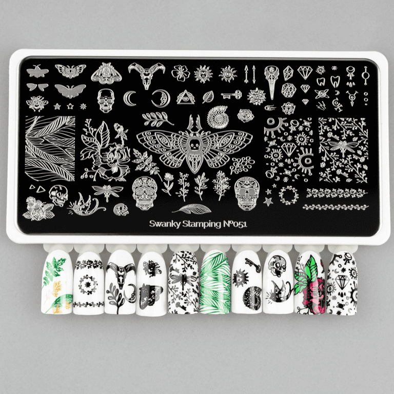 Swanky Stamping Pattern and Skull Nail Stamping Plates 051