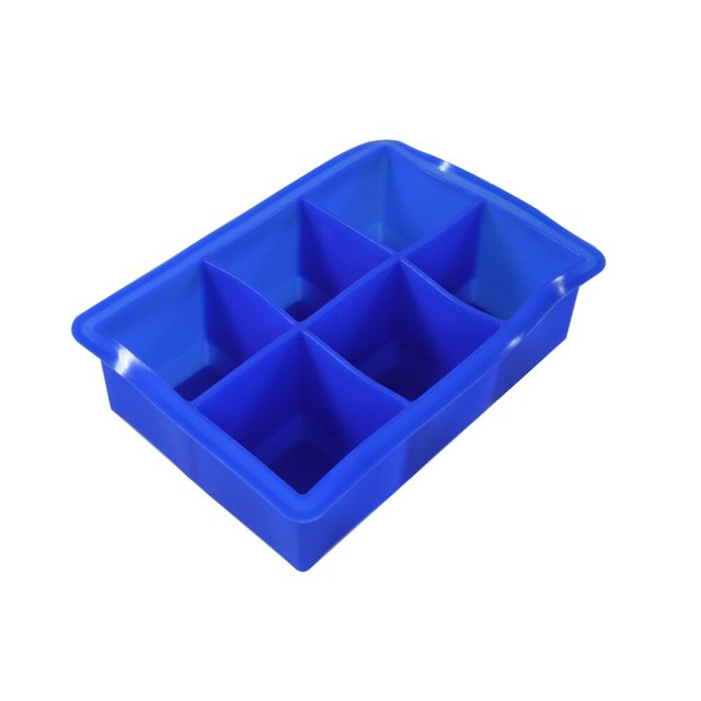Molde de cubitos de hielo con diseño de cubo de hielo cuadrado de grado alimenticio, accesorios de cocina para barra de bandeja de hielo de 6 rejillas, 1 ud.AzulCN Deng Xun unisex