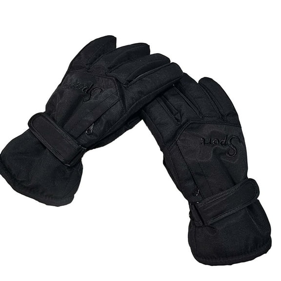Gloves Mittens AURORADY Ski Gloves Cotton Men's and Women's Winter Cold Proof Thickened Warm Screen Non Slip Braised Gloves, Ski Snow Gloves Black