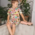 thumbnail image 4 of Fotbe Color Donut Pijama Estampada de 2 Piezas para Niños – Ropa de Dormir de Manga Corta Cómoda para Niños y Niñas, Camiseta y Shorts de Algodón-Medium, 4 of 6
