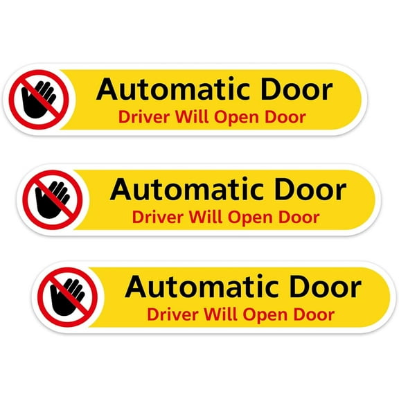 CEYAZYE 16 Pack Automatic Door Stickers Warning Waterproof Stickers Automatic Door Warning Stickers Driver Will Open Door Signs Gifts for Car Enthusiasts