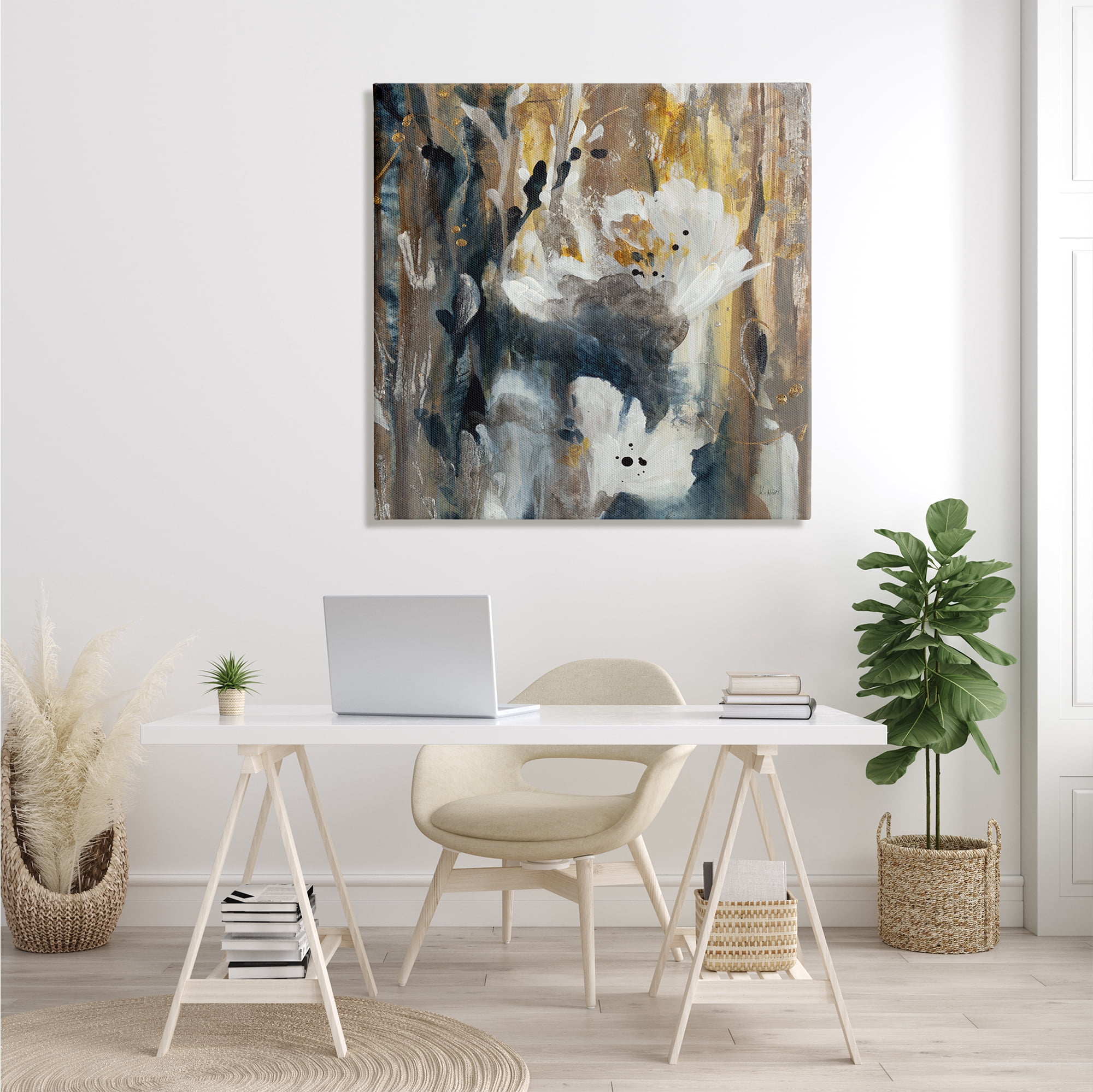Stupell Industries Modern Abstract Botanical Painting Cascading Floral Petals, 36 x 36, Design by K. Nari