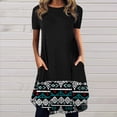 thumbnail image 1 of SMihono Robe d'Été pour Femmes 2024 Grande Taille Décontractée Col Rond Imprimé Manches Courtes avec Poche en Liquidation à Moins de 10!, 1 of 5