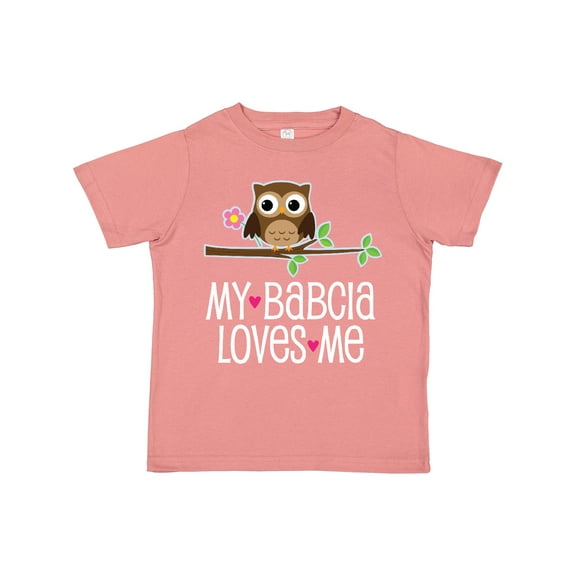 Inktastic My Babcia Loves Me Girl Owl Girls Toddler T-Shirt