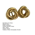 thumbnail image 6 of Mightlink 1 Pair Women Stud Earrings Hollow Metal Wire Entangled Shape Electroplated Anti-allergy Lightweight Ear Decoration Jewelry Party Prom Commute Ear Studs, 6 of 6
