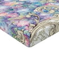 thumbnail image 2 of Ambesonne Flower Fitted Sheet 2 Pcs Set, Baroque Hydrangeas Swirls, Full, Lilac and Cream, 2 of 3