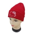 thumbnail image 4 of Sanrio-gorro de punto bordado de Hello Kitty para parejas, sombreros cálidos de otoño e invierno, figuras de Anime, regalos de cumpleaños, 4 of 4